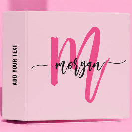 Girly Rosa Monogram Back to school