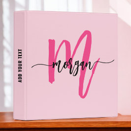 Girly Rosa Monogram Back to school