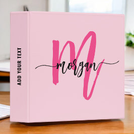 Girly Rosa Monogram Back to school