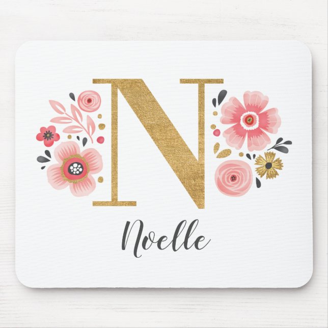 Girly Rosa Monogram Musmatta (Framsidan)