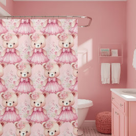 Girly Rosa Nalle Visar gardiner
