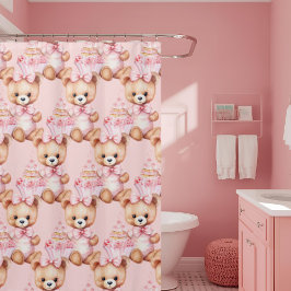 Girly Rosa Nalle Visar gardiner