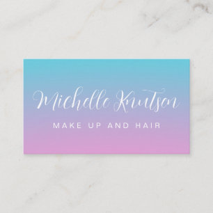 Girly Rosa och Blue Makeup Artist Hair Salon Visitkort