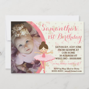 Girly Rosa och Dreamy Ballerina-inbjudan Inbjudningar