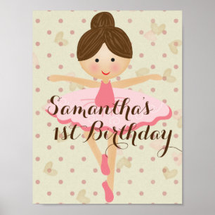 Girly Rosa och Dreamy Ballerina Poster