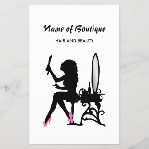 Girly Rosa och svart Beauty Boutique Speciell Händ Flygblad