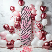 Girly Rosa och svart XOXO Valentine Skateboard