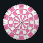 Girly Rosa och White Darttavla<br><div class="desc">Girly Rosa and White Dart Board</div>