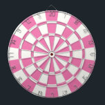 Girly Rosa och White Darttavla<br><div class="desc">Girly Rosa and White Dart Board</div>