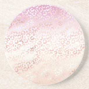 Girly Rosa Peach Glam Leopard Skriv ut Ombre Tie d Underlägg