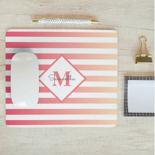 Girly Rosa Peach Ombre Rand Monogram Musmatta