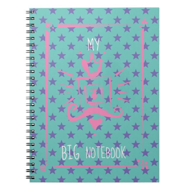 Girly Rosa Personlig Modern Trendig Anteckningsbok (Framsidan)