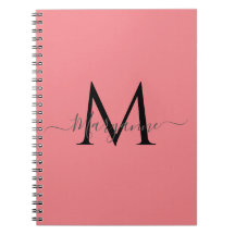 Girly Rosa Personlig Monogram Black