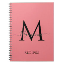 Girly Rosa Personlig Monogram Black