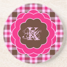 Girly Rosa Play Monogram Scalloped Ram