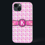 Girly Rosa Polka Dot Monogram Mönster<br><div class="desc">Den här söta,  gigantiska designen visar rosa polka dots och ett utrymme som du kan anpassa/anpassa. Lägg bara till ditt eget monogram/inledning i fälten "Anpassa det". Det är en ljus,  färgstark,  söt mönster som skulle ge en underbar anpassningsbar för en snyggt,  trendig dam.</div>