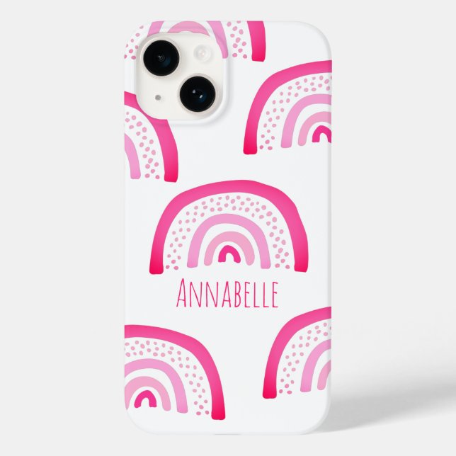 Girly Rosa Rainbow First Namn (Baksida)