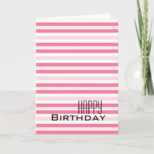 Girly Rosa Rand Birthday Kort