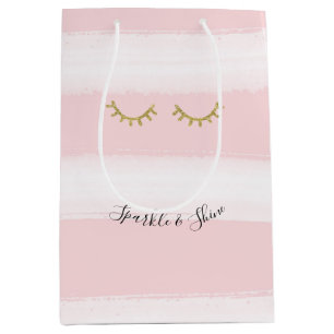 Girly Rosa Rand Guld Glitter Eyelash Gnistra