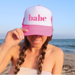 Girly Rosa Retro minimalist Babe Bachelorette Keps