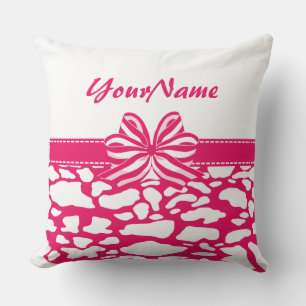 Girly Rosa Ribbon Dekorativ kudde
