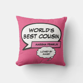 Girly Rosa Roligt World's Best Cousin Modern Coola Kudde