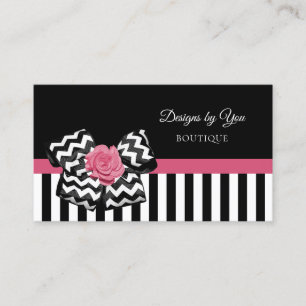 Girly Rosa ros Cute Chevron Bow Boutique Visitkort