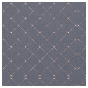 Girly Rosa ros Guld Diamond Navy Blue Geometric Tyg