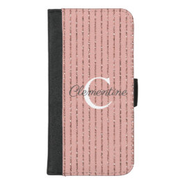 Girly Rosa ros Guld Glitter Rand Monogram