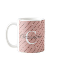 Girly Rosa ros Guld Glitter Rand Monogram