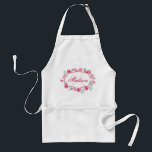 Girly Rosa ros Monogram Förkläde<br><div class="desc">Mycket söt giftigt mönster med vit etikett med burgandy och rosa gräns,  rosa och burgandy ro ram med plats för namn och/eller monogram. Du kan ändra storlek på och flytta alla grafikobjekt i inslag med alternativen Anpassa dem.</div>