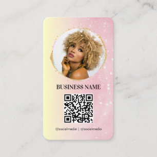 Girly Rosa Roséguld Glitter Feminint Sociala Medie Visitkort