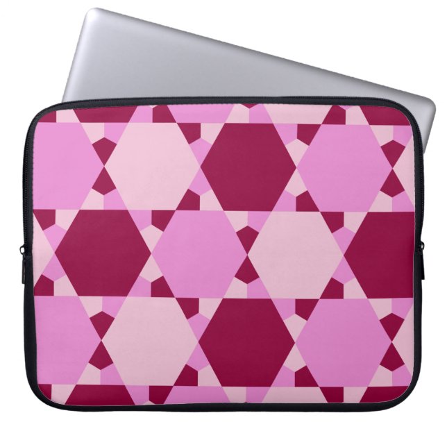 Girly Rosa Triangle optical Illusion Mönster Laptop Fodral (Framsidan)