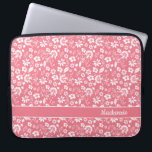 Girly  Rosa Tropical Flowers Monogram Laptop Fodral<br><div class="desc">Girly  Rosa Tropical Flowers Monogram Laptop sleeve. Enkel att anpassa med text,  typsnitt och färg. Skapat av Zazzle pro designer BK Thompson uteslutande för Cedar och String. Kontakta oss om du behöver hjälp med designen.</div>