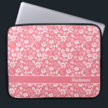 Girly  Rosa Tropical Flowers Monogram Laptop Fodral<br><div class="desc">Girly  Rosa Tropical Flowers Monogram Laptop sleeve. Enkel att anpassa med text,  typsnitt och färg. Skapat av Zazzle pro designer BK Thompson uteslutande för Cedar och String. Kontakta oss om du behöver hjälp med designen.</div>