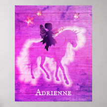 Girly Rosa Unicorn Personlig