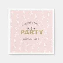 Girly  Rosa Valentine Day Cocktail Napkins