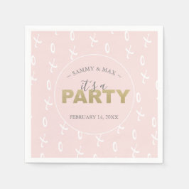 Girly Rosa Valentine Day Cocktail Napkins Pappersservett