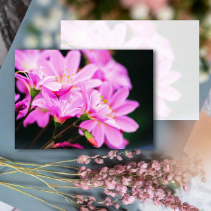 Girly Rosa Vår blommor Natature Anteckningskort