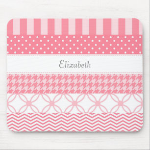 Girly Rosa Washi-band Geometric Mönster med Namn Musmatta