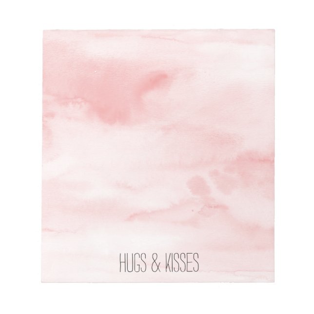 Girly  Rosa Watercolor Anteckningsblock (Framsida)