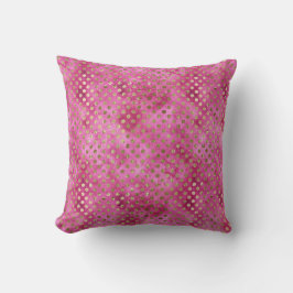 Girly Rosa Watercolor Guld Dots Kudde