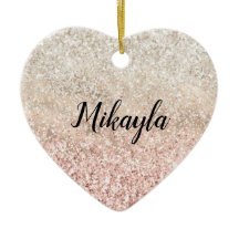 Girly Rosa White Guld Glitz Glitter Namn