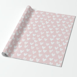 Girly Rosa White Hearts Birthday Presentpapper