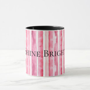 Girly Rosa White Rand Mugg