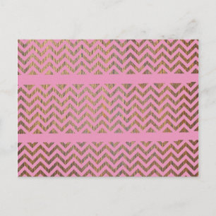 Girly Rosa Wood Chevron Zigzag Andes Mönster Vykort