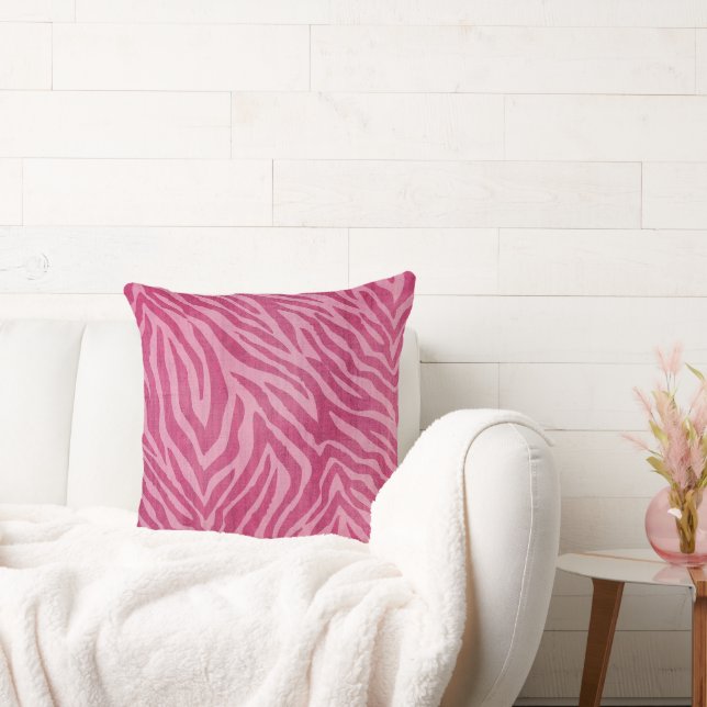 Girly Rosa Zebra Animal Print Kudde (Soffa)
