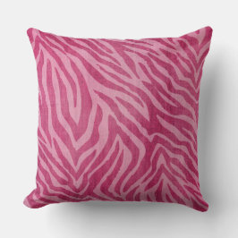 Girly Rosa Zebra Animal Print Kudde