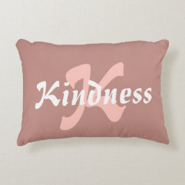 Girly Rosy-Brown Kindness Affirmation Pillow Prydnadskudde