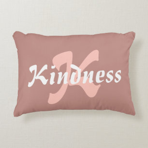 Girly Rosy-Brown Kindness Affirmation Pillow Prydnadskudde